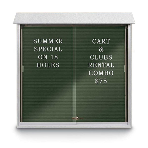 Outdoor Enclosed Combo Board, 72"x36", Bronze Frame/White Porc & Rubber